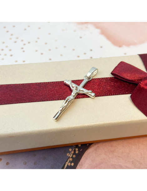 SREBRNY KRZYŻ PAPIESKI Z JEZUSEM CHRYSTUSEM PR. 925