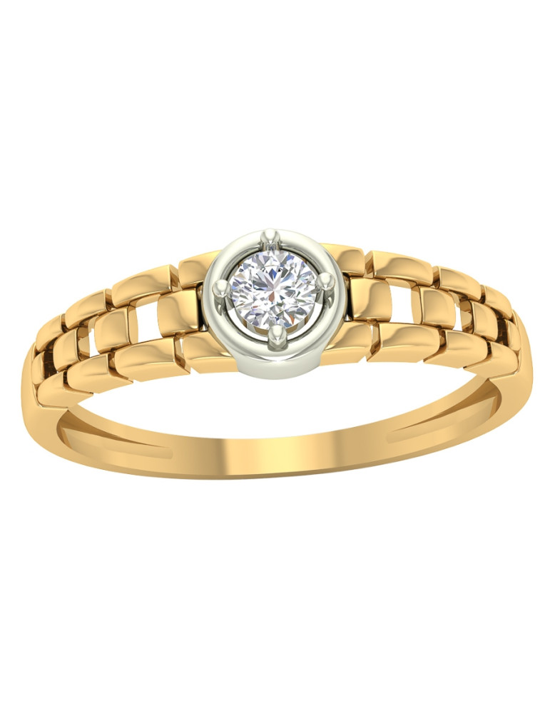 PIERŚCIONEK Z OCZKIEM ZE ZŁOTA 585 WZÓR ŁAŃCUCHA JAK ZEGAREK