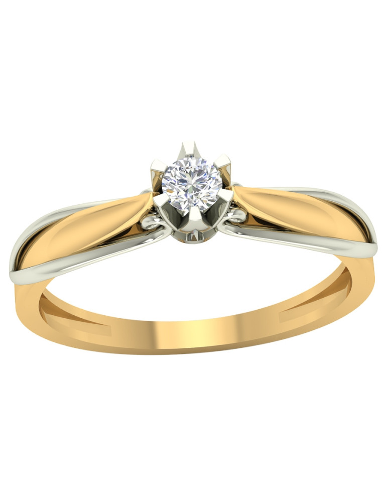 KLASYCZNY PIERŚCIONEK ZARĘCZYNOWY ZE ZŁOTA 585 RODOWANY