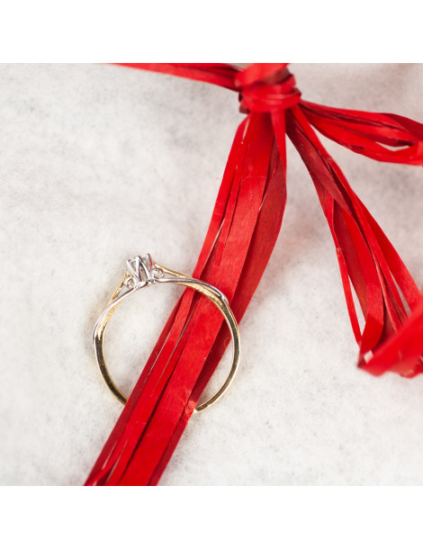 KLASYCZNY PIERŚCIONEK ZARĘCZYNOWY ZE ZŁOTA 585 RODOWANY