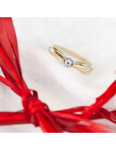 KLASYCZNY PIERŚCIONEK ZARĘCZYNOWY ZE ZŁOTA 585 RODOWANY