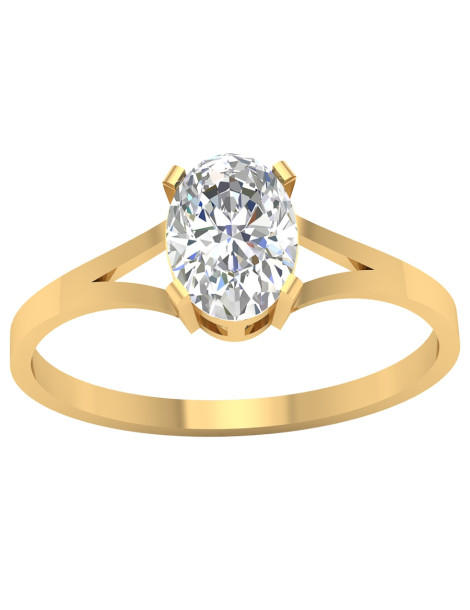 PIERŚCIONEK Z OKAZAŁĄ CYRKONIĄ ZŁOTO 585