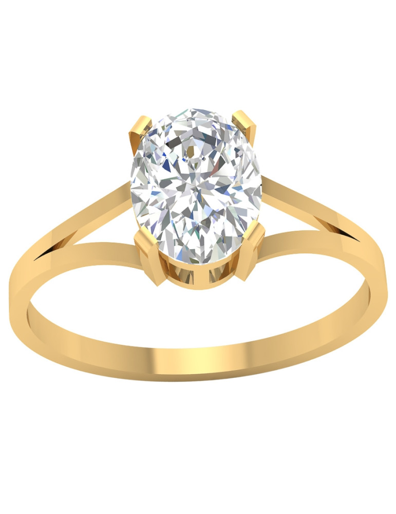 KLASYCZNY PIERŚCIONEK Z DUŻĄ CYRKONIĄ ZŁOTO 585