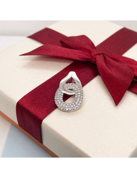 ELEGANCKI OKAZAŁY WISIOREK DUŻY OWAL SREBRO 925