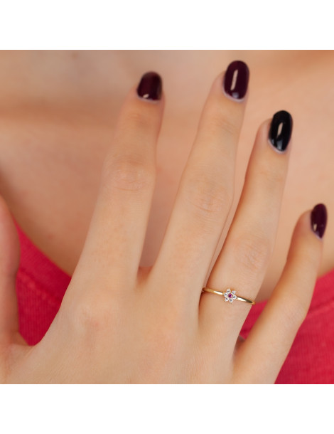 ZŁOTY KOMPLET KWIATKI Z RUBINAMI PR. 333