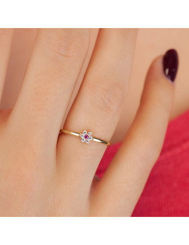 ZŁOTY KOMPLET KWIATKI Z RUBINAMI PR. 333