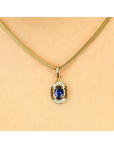 ZŁOTY KOMPLET Z SZAFIRAMI PR. 585