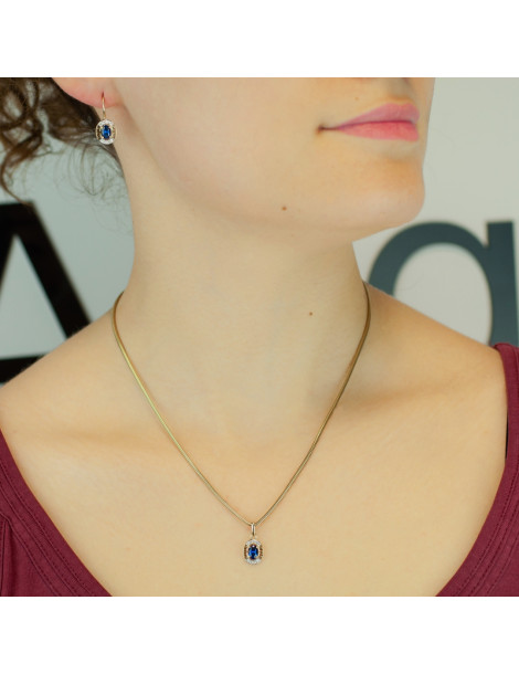 ZŁOTY KOMPLET Z SZAFIRAMI PR. 585