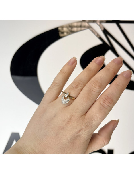 ZŁOTY PIERŚCIONEK Z RUCHOMĄ ZAWIESZKĄ SERCE PR. 585