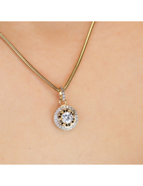 ZŁOTY WISIOREK KÓŁKO Z CYRKONIAMI PR. 585