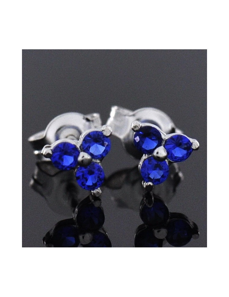 SREBRNE KOLCZYKI KWIATKI NA SZTYFT - RÓŻNE KOLORY