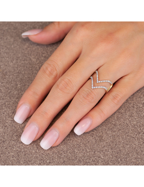 ZŁOTY PIERŚCIONEK ZARĘCZYNOWY DWUCZĘŚCIOWY PR. 585