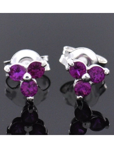 SREBRNE KOLCZYKI KWIATKI NA SZTYFT - RÓŻNE KOLORY