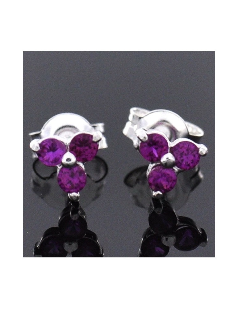 SREBRNE KOLCZYKI KWIATKI NA SZTYFT - RÓŻNE KOLORY