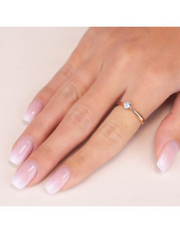 KLASYCZNY MINIMALISTYCZNY ZŁOTY PIERŚCIONEK ZARĘCZYNOWY Z DUŻĄ CYRKONIĄ ZŁOTO PRÓBY 585