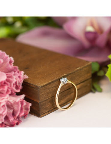 KLASYCZNY MINIMALISTYCZNY ZŁOTY PIERŚCIONEK ZARĘCZYNOWY Z DUŻĄ CYRKONIĄ ZŁOTO PRÓBY 585