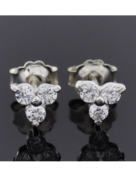 SREBRNE KOLCZYKI KWIATKI NA SZTYFT - RÓŻNE KOLORY