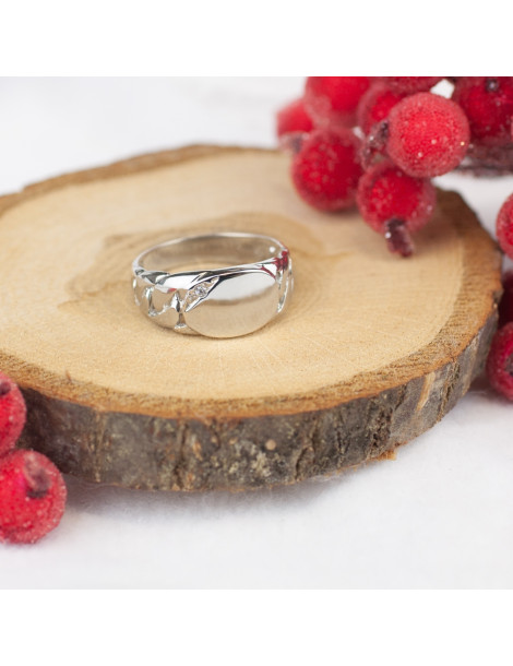 SREBRNY SYGNET Z CYRKONIĄ PR. 925 + GRAWER