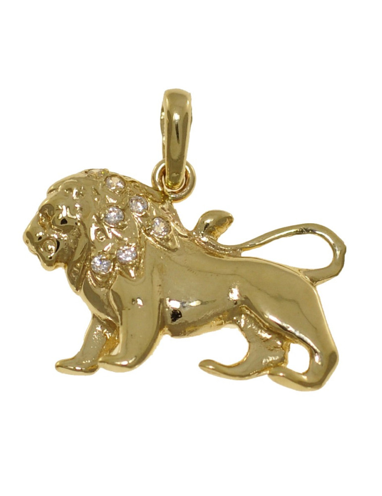 ZŁOTY ZNAK ZODIAKU LEW Z CYRKONIAMI PR. 585