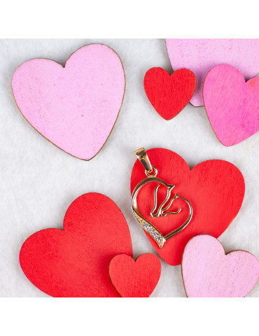 ZŁOTY WISIOREK SERCE Z KONIEM PR. 333 SERDUSZKO KOŃ