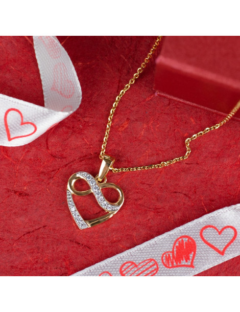 ZŁOTY WISIOREK SERCE ZNAK NIESKOŃCZONOŚCI INFINITY PR. 585