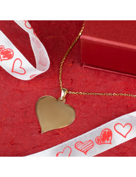 ZŁOTY WISIOREK DUŻE SERCE PR. 585 + GRAWER