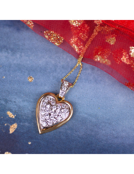 ZŁOTY WISIOREK SERDUSZKO Z CYRKONIAMI PR. 333