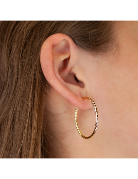 KARBOWANE ZŁOTE KOLCZYKI KOŁA PRÓBA 585