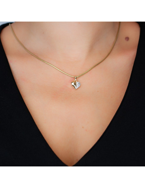 ZŁOTY WISIOREK SERDUSZKO Z CYRKONIAMI PR. 585