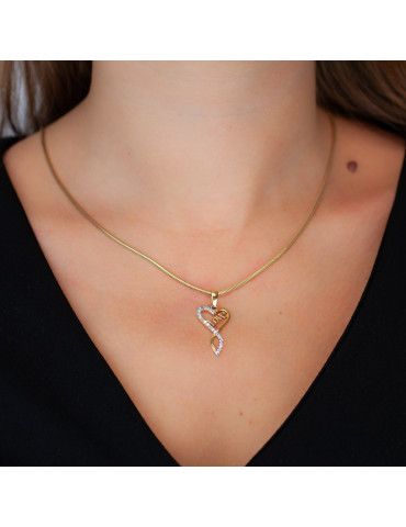 ZŁOTY WISIOREK SERDUSZKO LOVE Z CYRKONIAMI PR. 333