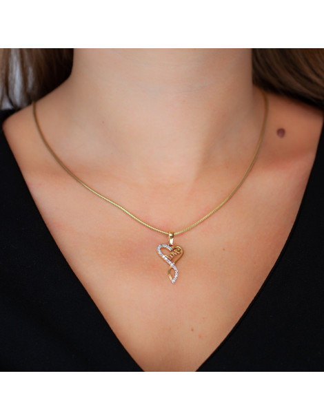 ZŁOTY WISIOREK SERDUSZKO LOVE Z CYRKONIAMI PR. 333