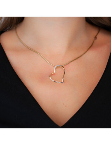 ZŁOTY WISIOREK SERDUSZKO Z CYRKONIAMI KONTUR PR. 333