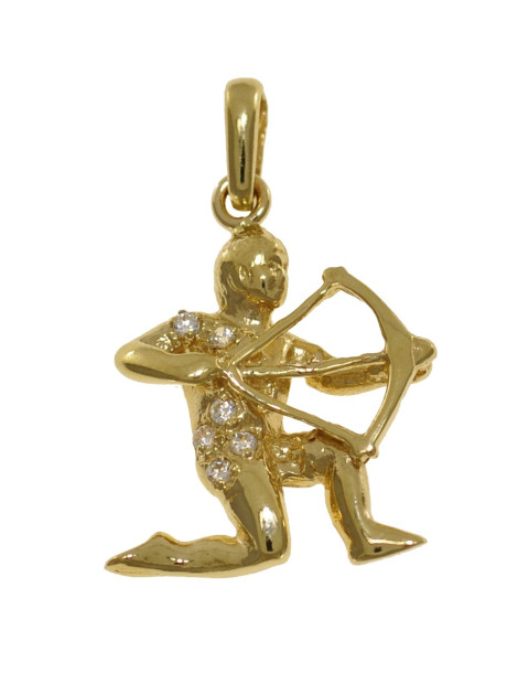 ZŁOTY ZNAK ZODIAKU STRZELEC Z CYRKONIAMI PR. 585