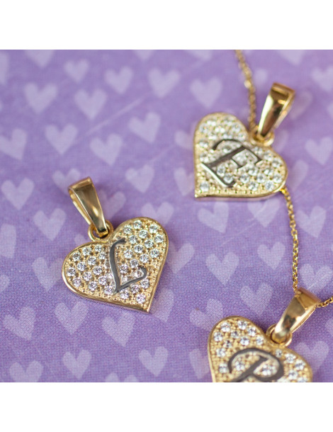 ZŁOTY WISIOREK SERCE Z LITERĄ T PR. 333