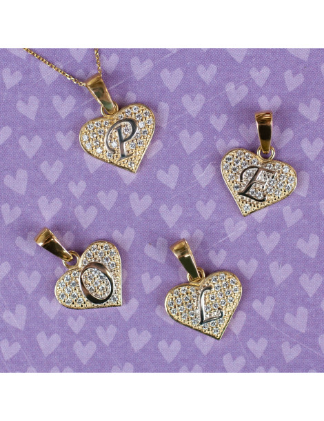 ZŁOTY WISIOREK SERCE Z LITERĄ R PR. 333