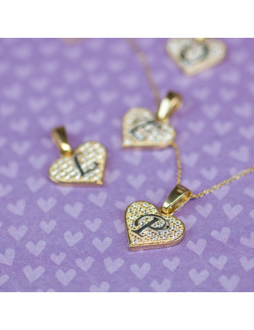 ZŁOTY WISIOREK SERCE Z LITERĄ E PR. 333