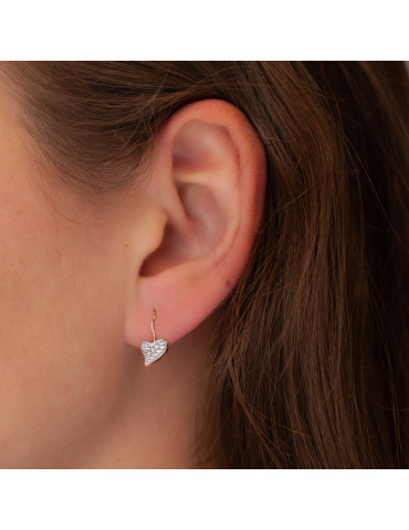 ZŁOTY KOMPLET SERDUSZKA Z CYRKONIAMI PR. 585