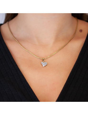 ZŁOTY KOMPLET SERDUSZKA Z CYRKONIAMI PR. 585