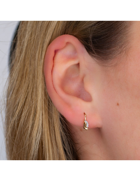 ZŁOTE KOLCZYKI ŁEZKI Z CYRKONIAMI PR. 333 NA ZAPIĘCIE ANGIELSKIE