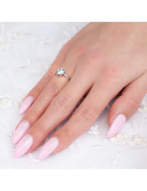 SREBRNY PIERŚCIONEK ZARĘCZNYNOWY Z DUŻĄ CYRKONIĄ PRÓBA 925