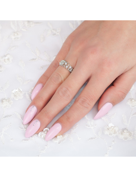 UROCZY PIERŚCIONEK Z SEDUSZKAMI ZDOBIONY CYRKONIAMI SREBRO 925