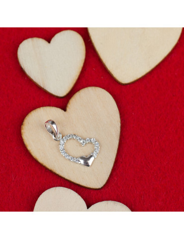 SREBRNY WISIOREK SERDUSZKO Z CYRKONIAMI PR. 925