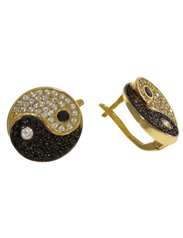 Kolczyki TAI CHI ze złota próby 585 na zapięcia angielskie