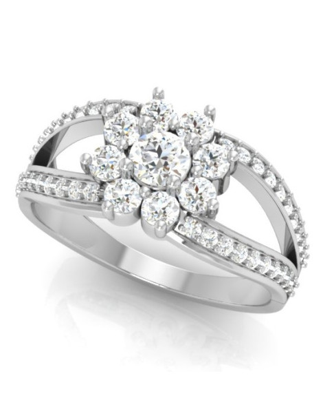 SREBRNY PIERŚCIONEK KWIAT Z CYRKONIAMI PR. 925 RODOWANY