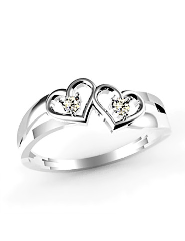 SREBRNY PIERŚCIONEK SERDUSZKA Z CYRKONIAMI PR. 925