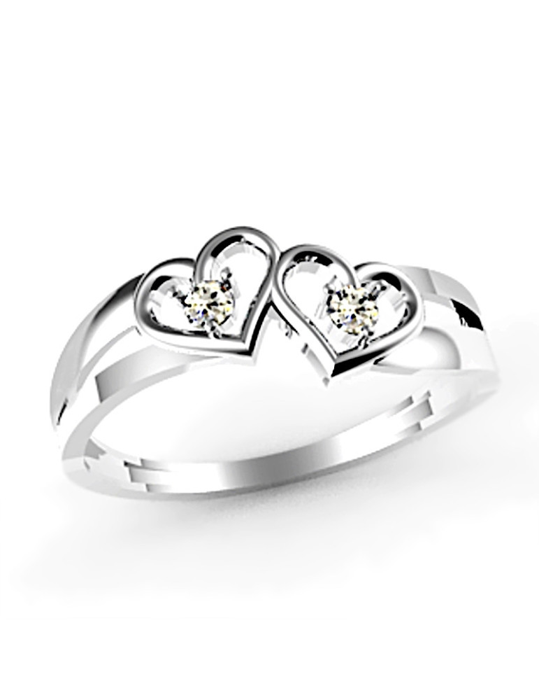 SREBRNY PIERŚCIONEK SERDUSZKA Z CYRKONIAMI PR. 925