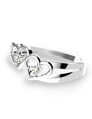 SREBRNY PIERŚCIONEK SERDUSZKA Z CYRKONIAMI PR. 925