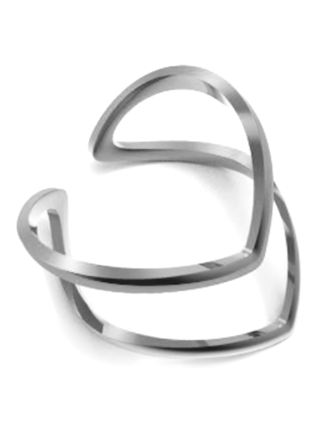 NOWOCZESNY PIERŚCIONEK SPICZASTY KONTUR ZE SREBRA PR. 925