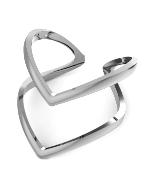 NOWOCZESNY PIERŚCIONEK SPICZASTY KONTUR ZE SREBRA PR. 925