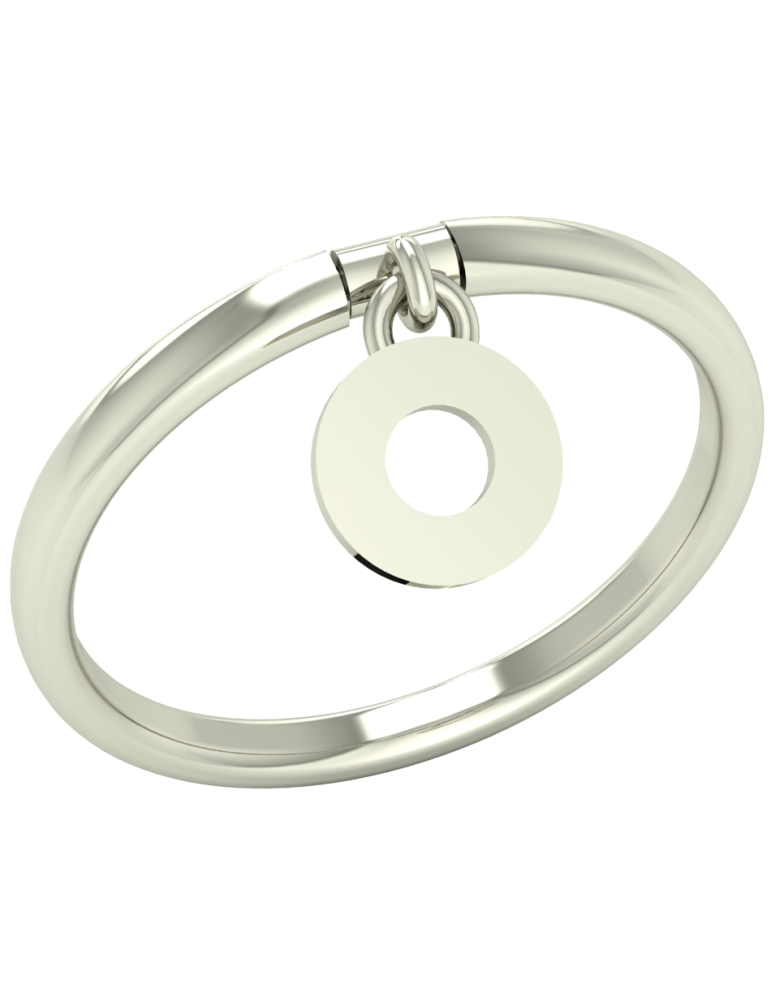 PIERŚCIONEK Z RUCHOMĄ ZAWIESZKĄ KÓŁKO Z DZIURKĄ ZE SREBRA PR. 925